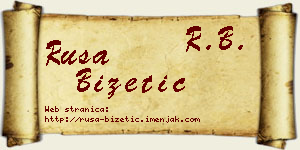 Rusa Bizetić vizit kartica